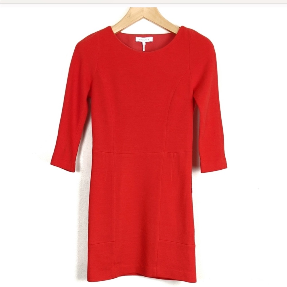 Sandro Ravie stretch wool red dress